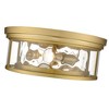 Clarion 16" 3-Bulb Flush Mount Light - Dimmable Waterglass Shades, Damp Rated, Transitional Design - 3 of 4