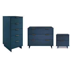 Manhattan Comfort 3pc Granville Narrow Chest with Dresser and Nightstand Bedroom Set - 1 of 4