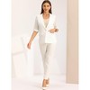 Allegra K Women's Work Office Short Sleeve One Button Casual Jacket Blazer - 4 of 4