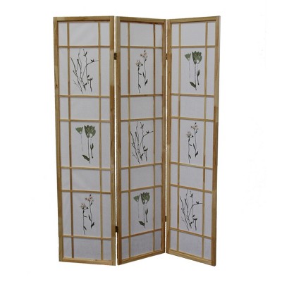 Vynxaria 70" Tall 3-Panel Screen / Room Divider "Shoji", Natural