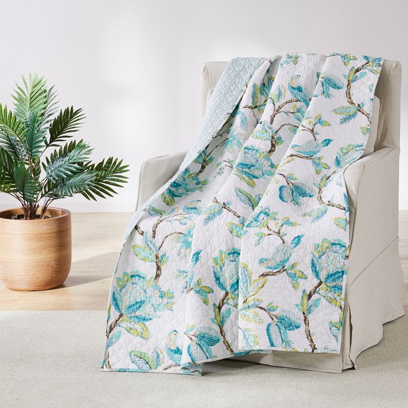 Cressida  Floral Quilted Throw - Levtex Home, 1 of 5