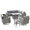 XIZZI 10 Pieces Wicker Furniture Set, Sectional Sofa Set with Wide Armrest and Deep Seat, Rattan Modular Conversation Set for Backyard Garden - 2 of 4