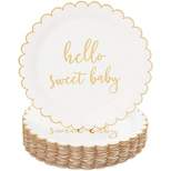 Sparkle and Bash 48-Pack Hello Sweet Baby Disposable Paper Plates 9" Baby Shower Party Supplies