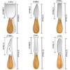 MOVSSOU 6 Pieces Cheese Knife Cutlery Gift Set, Cheese Knives Set Cheese Spreader Slicer Cheese Cutter Cheese Fork Cheese Spreading Knife - 4 of 4