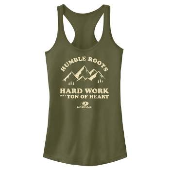 Junior's Mossy Oak Humble Roots Hard Work and a Ton of Heart Racerback Tank Top