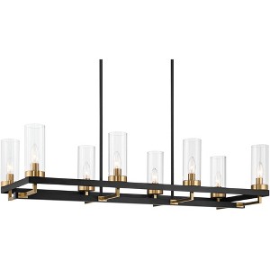 Possini Euro Design Gregory 39 1/4" Mid Century Modern Chandelier Ceiling Light Fixture Dining Room Over Table Kitchen Island 8-Light Black Gold - 1 of 4