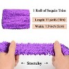 Elastic Sequin Trim, 1.9 Inch 5 Row Flat Glitter Paillette Metallic Stretch Sequin Strip, Bling Sequin Ribbon DIY Fabric, 11 Yards - 2 of 4