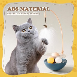 Interactive Cat Feather Toys 2025 Upgraded Interactive Cat Toys for Indoor Cats, Teaser Catnip Toy for Kitten Cats Blue - 1 of 4