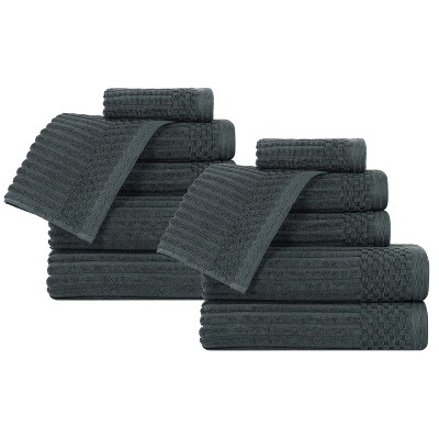 Modern Ribbed Cotton  Assorted Towel Set by Blue Nile Mills