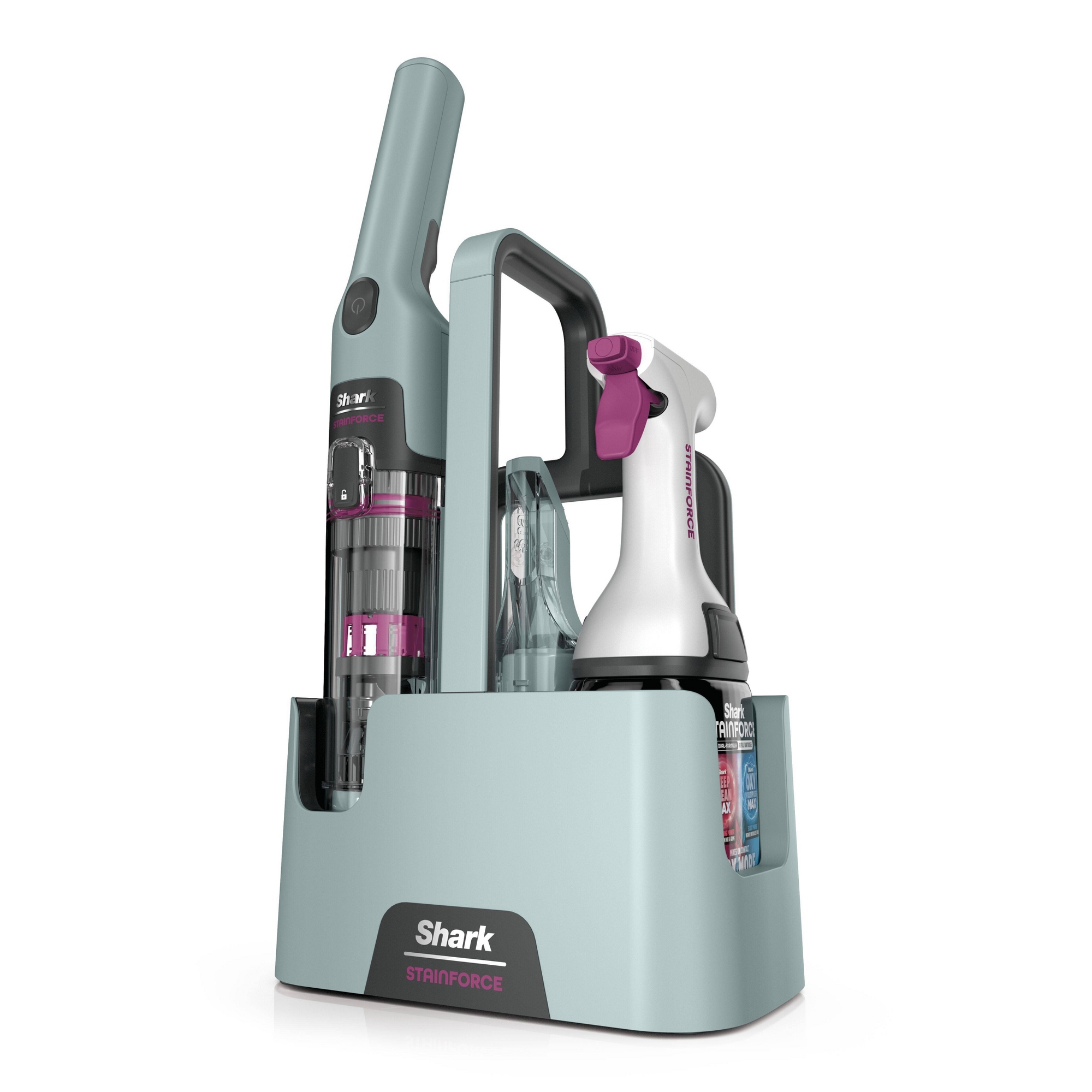 Shark StainForce Portable Cordless Spot & Stain Cleaner with Dual-Activated Cleaning Solution HX101 Gray