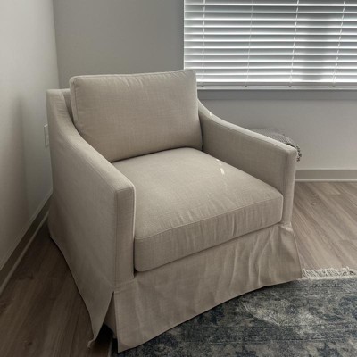 Vivian Park Upholstered Swivel Chair Cream - Thresholdâ¢ Designed With Studio Mcgee : Target