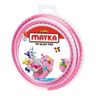 Zuru MAYKA Toy Block Tape Pink Colour 1 Metre 2 stud 