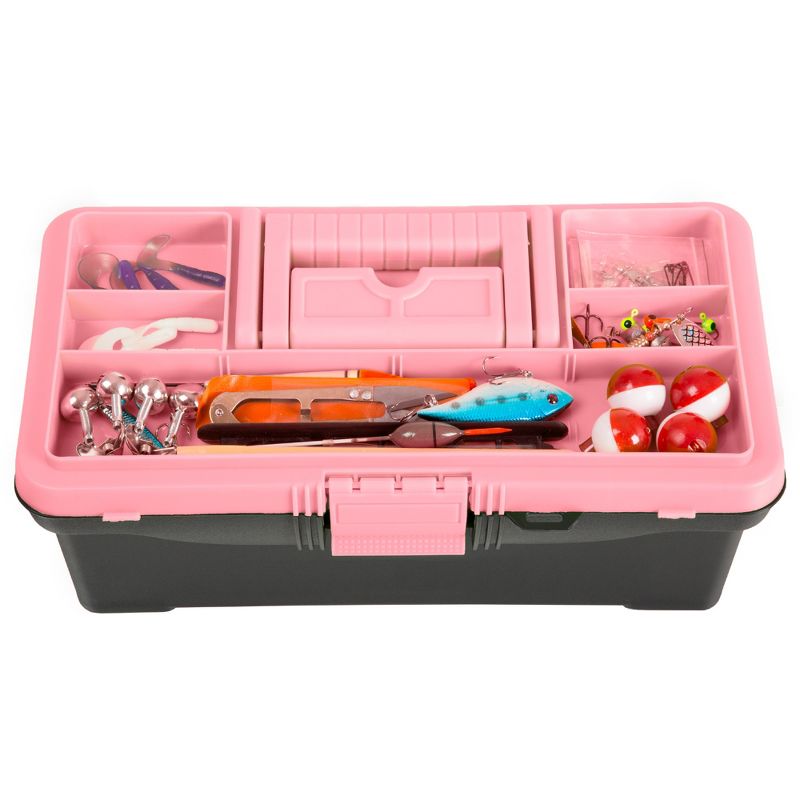 Leisure Sports Fishing Tackle Set and Box - 55 Pieces, Pink and Black, 3 of 7