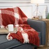 Northlight Red Plaid Woven Fringed Christmas Throw Blanket 50" x 60" - image 2 of 4