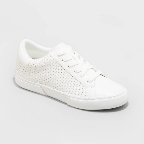 F-14 White Padded Lace-Up High Top Sneakers