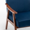 PAGED Comfy Accent Chair Classic Mid-Century Modern Armchair with Velvet Upholstery and Wood Frame for Bedroom, Living Room - 3 of 4