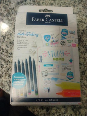  Faber-Castell Essential Note Taking Supplies - Studying  Essentials Set with 6 Fineliner Journal Pens, College School Supplies,  Stationary and Planner Accessories : Office Products