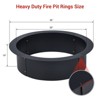 Outdoors Camping Firepit Ring, Wood Burning Fire Pits, Round Heavy Duty Firepits Ring with Tongs for Outdoor Park, Backyard, Bonfire Black - 2 of 4