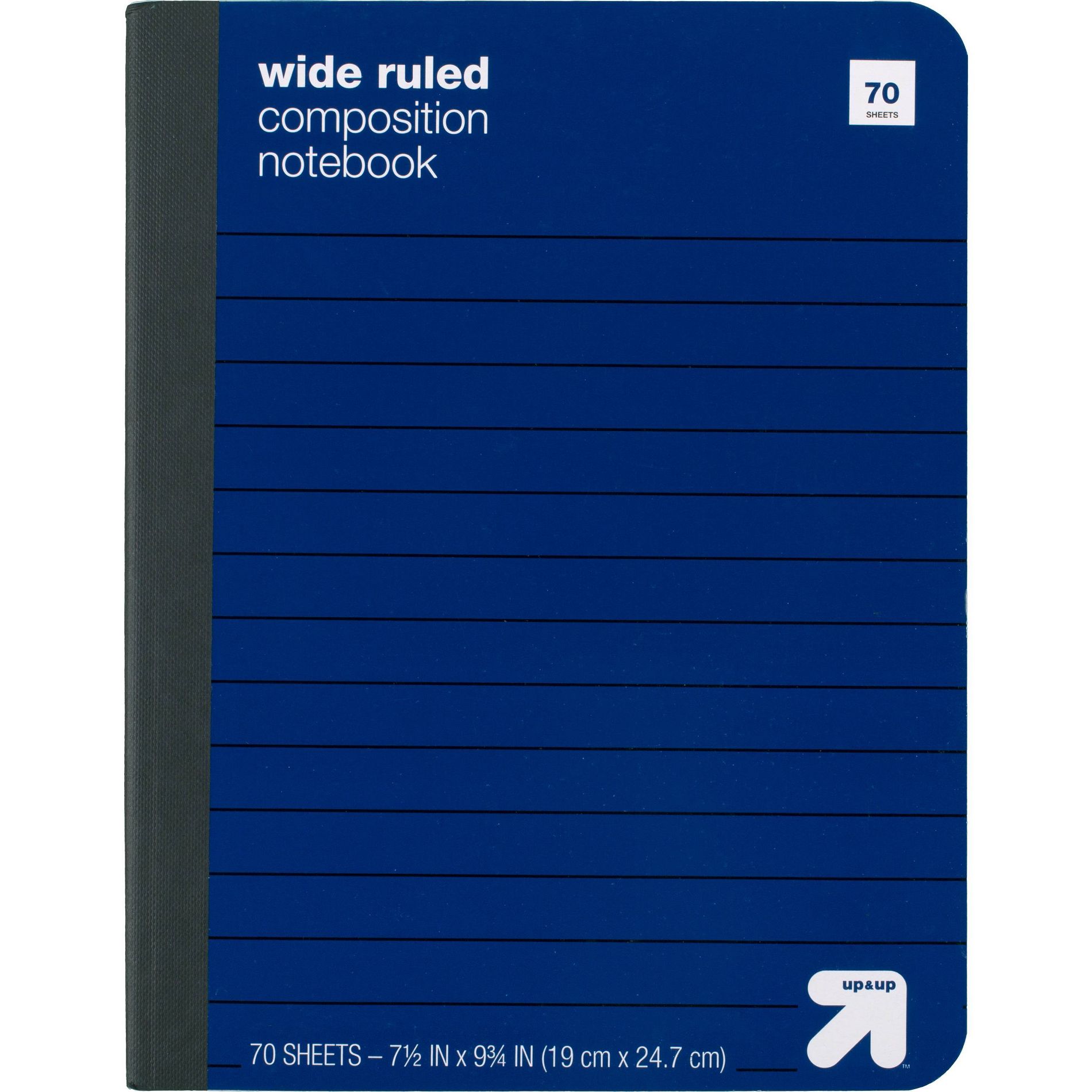 Wide Ruled Blue Composition Notebook - up&up™: Primary, Marble, Hard Cover, 7.5x9.75", 70 Pages, Child & Tween