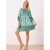 Allegra K Women's Boho Floral Print Summer Casual 3/4 Sleeve Loose Fit Beach Dress - 2 of 4