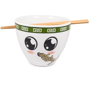 Boom Trendz Bowl Bop Soba Slurp Japanese Dinnerware Set | 16-Ounce Ramen Bowl, Chopsticks - 1 of 4
