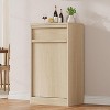 Tilt Out Trash Cabinet, Wooden Free Standing Trash Cabinet with Hideaway Drawer, Modern Pet-Proof Garbage Can Cabinet for Kitchen Dining - 3 of 4