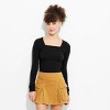 Women's Long Sleeve Ruched Square Neck Top - Wild Fable™ - 2 of 4