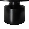 The Urban Port 30" Round Coffee Table with Pedestal Base Sleek Modern Silhouette Matte Black Powder Coated Metal Black - 4 of 4
