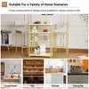 Bar Table Set for 2 with 2  PU Cushion Stools and 3 Storage Shelves, 3 Piece - 4 of 4