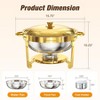 Warmounts 5QT Gold Luxury Round Chafing Dish Buffet Set Food Warmer with Steel Lids & Holders - 3 of 4