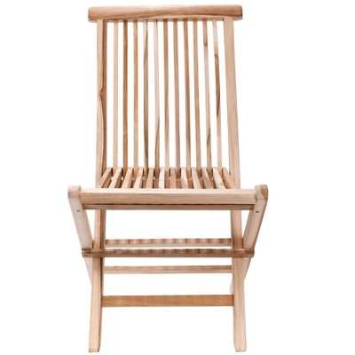 Nordic Teak Brown Armless Folding Patio Chair