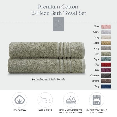 Sage Turkish Cotton 2-Piece Bath Towel Set