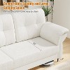 Couches for Living Room, 84 Inch Minimalist Comfy Teddy Velvet Sofa with 2 Removable Pillows, Curved Armrests, Side Pockets Included - 4 of 4