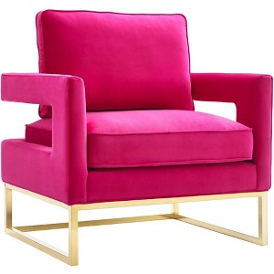 Avery Velvet Accent Chair Pink 33.5"W x 29"D x 35.5"H - 1 of 4