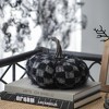 NAYSAYE Party Decoration and Accessories Fabric Pumpkin Figurine for Holiday Halloween Tabletop and Home Decor, Black and White, 8.3"*8.3"*6.7" - 2 of 4