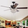 Warehouse Of Tiffany Taliko Black 52" 3-Light Lighted Ceiling Fan Two-Color Blades Reversible with Pull Chain - 2 of 3