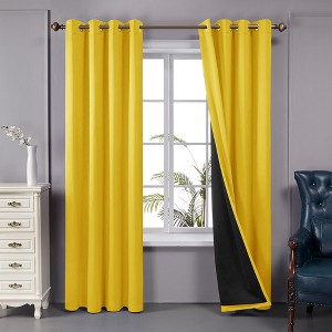 Deconovo 100 Percent Blackout Double Layers Lined Curtain (2 Panel) - 1 of 4