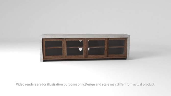 Briggin Industrial TV Stand for TVs up to 70&#34; Walnut/Cement - HOMES: Inside + Out, 2 of 8, play video
