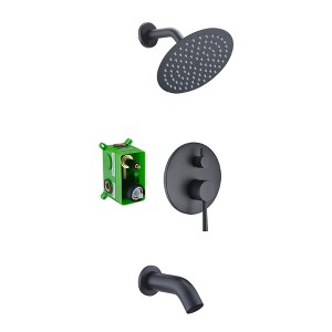 Sumerain Tub and Shower Faucet Set, Matte Black Shower Faucet Set with Waterfall Tub Spout - 1 of 4