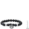 Steeltime Men's gray agate beads and stainless steel anchor charm stretch bracelet - 3 of 4