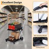 Collapsible Shopping Cart, Foldable Grocery Cart with Wheels and Removable Storage Crate, 2-Tier Portable Utility Cart for Groceries, Supermarket - 4 of 4