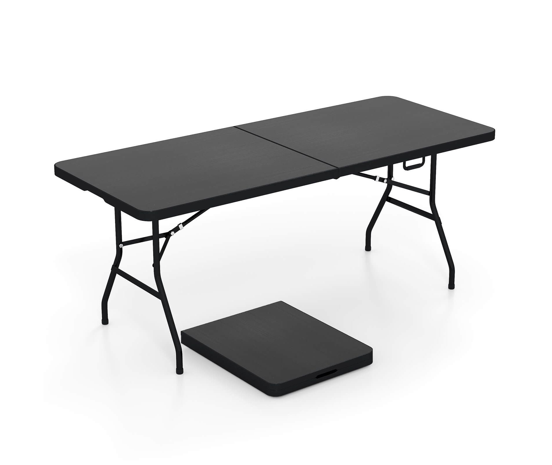 Costway 6' Folding Table Portable Plastic Indoor Outdoor Picnic Party Dining Camp Tables White/Black