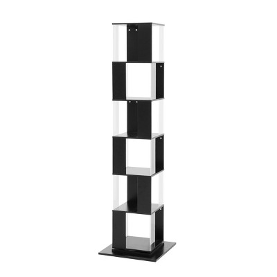 NicBex Rotating Bookshelf with Acrylic Plate Bookcases for Living Room Home Office