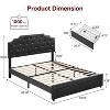 Bed Frame Queen Size with Storage 2 Drawers Upholstered Platform Bed Frame with Leather Headboard Wooden Slats Support No Box Spring Needed Noise Fre - 3 of 4