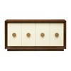 Treasure Trove Accents 4 Door Credenza: Vintage-Inspired, Raffia Wrapped, Gold Hardware, Adjustable Shelves - 2 of 4