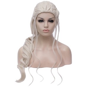 Unique Bargains Women's Braided Wigs 31" Beige with Wig Cap - 1 of 4
