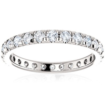 Pompeii3 1 Ct Diamond Wedding Eternity Ring 14k White Gold