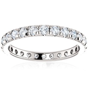 Pompeii3 1 Ct Diamond Wedding Eternity Ring 14k White Gold - 1 of 4
