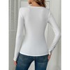 Women Lace Trim Neckline and Cuff Casual Elegant Long Sleeve Tops - 4 of 4