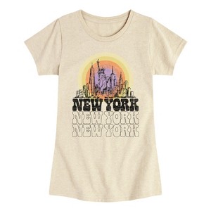 Girls' - Instant Message - New York Vintage Fitted Short Sleeve Graphic T-Shirt - 1 of 4
